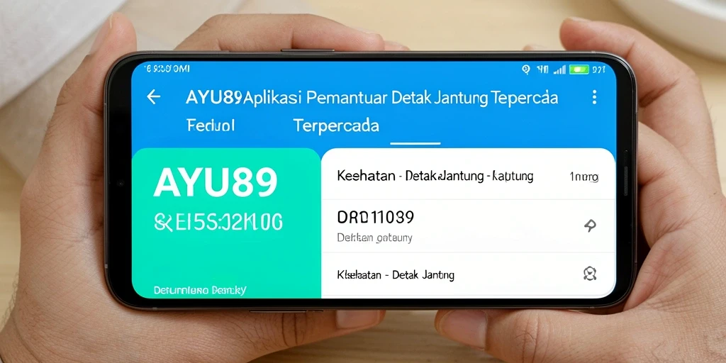 Antarmuka aplikasi AYU89 untuk pemantauan detak jantung.