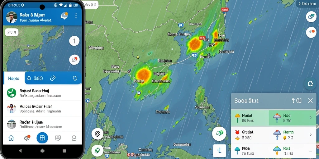 Antarmuka aplikasi BARU01 yang menampilkan informasi Radar Hujan secara jelas.
