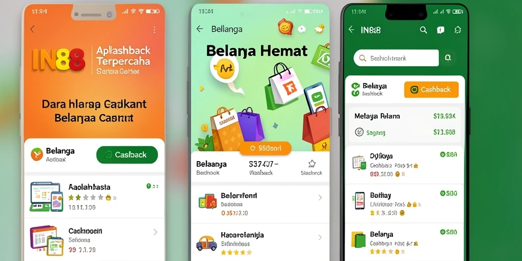 Antarmuka pengguna IN88 yang sederhana dengan fitur Cashback yang jelas.
