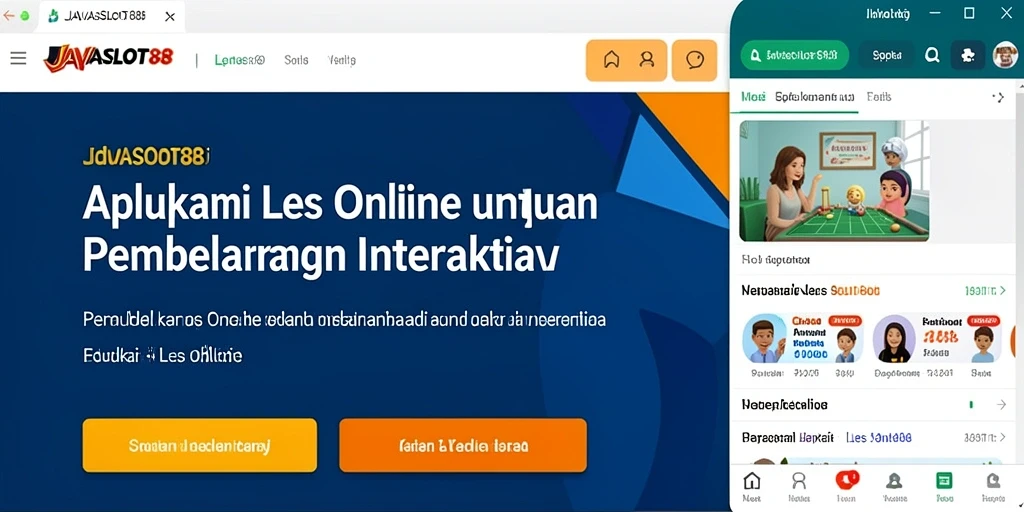 Antarmuka aplikasi Les Online JAVASLOT88 yang menarik dan interaktif.
