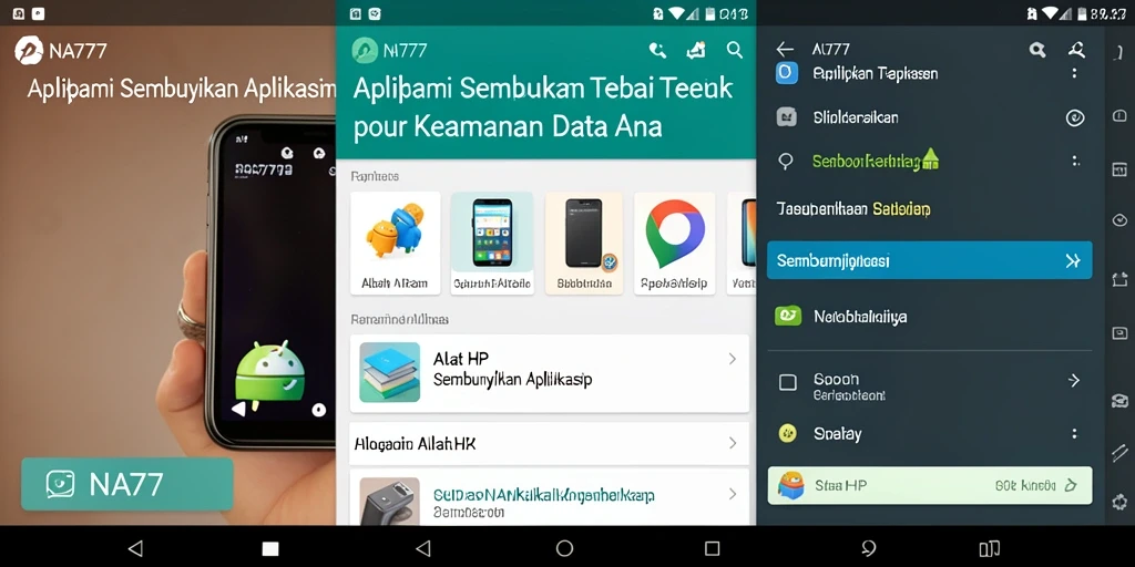Tampilan antarmuka NA777 untuk menyembunyikan aplikasi dengan mudah.