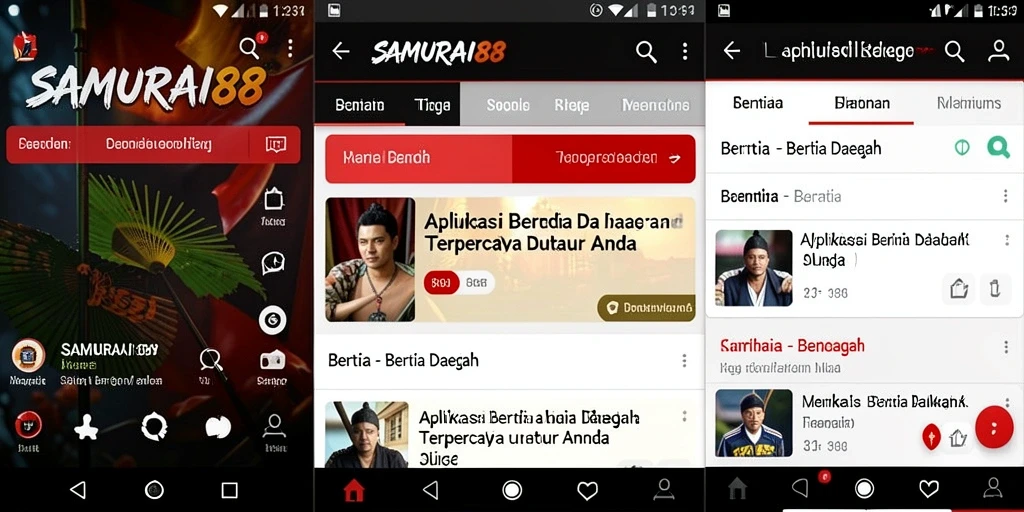 Antarmuka SAMURAI88 yang sederhana dan informatif.
