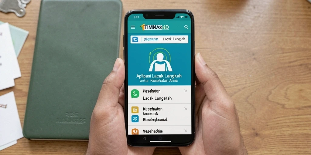 Tampilan antarmuka aplikasi Lacak Langkah TIMNAS4D yang informatif.